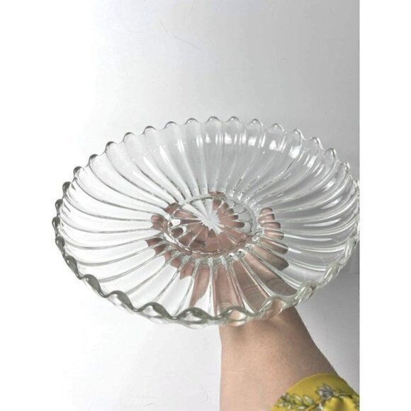 VINTAGE HEISEY Crystolite 12" Flat Float Bowl - Picture 7 of 7